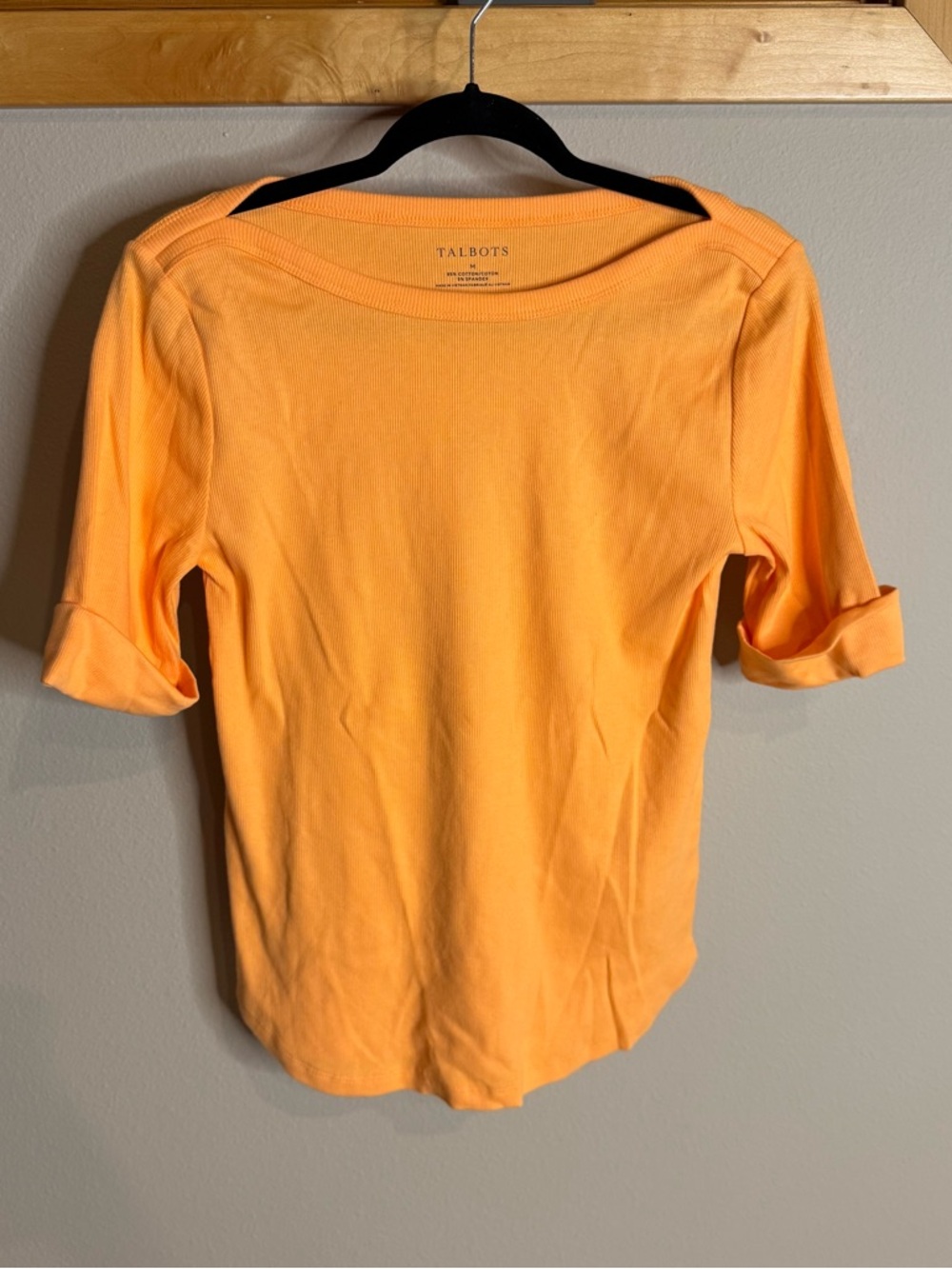 Talbots Orange Short Sleeve Boatneck Top